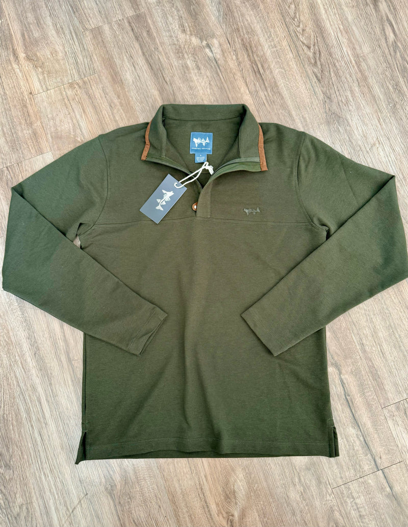 Coastal Cotton- forest green Oxford pull over