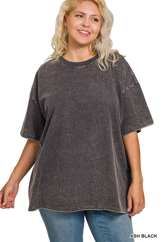 Plus Washed Premium Cotton Oversized Tee