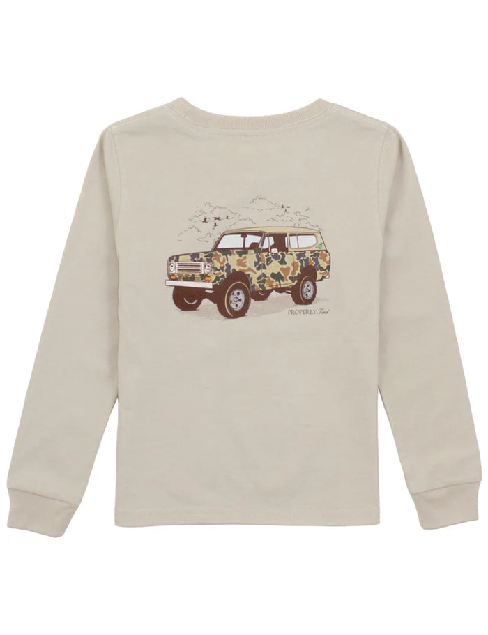 Properly Tied Boys Camo Truck LS Linen