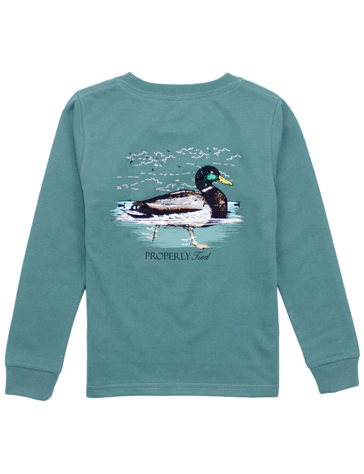 Properly Tied Boys Mallard LS Marine Green