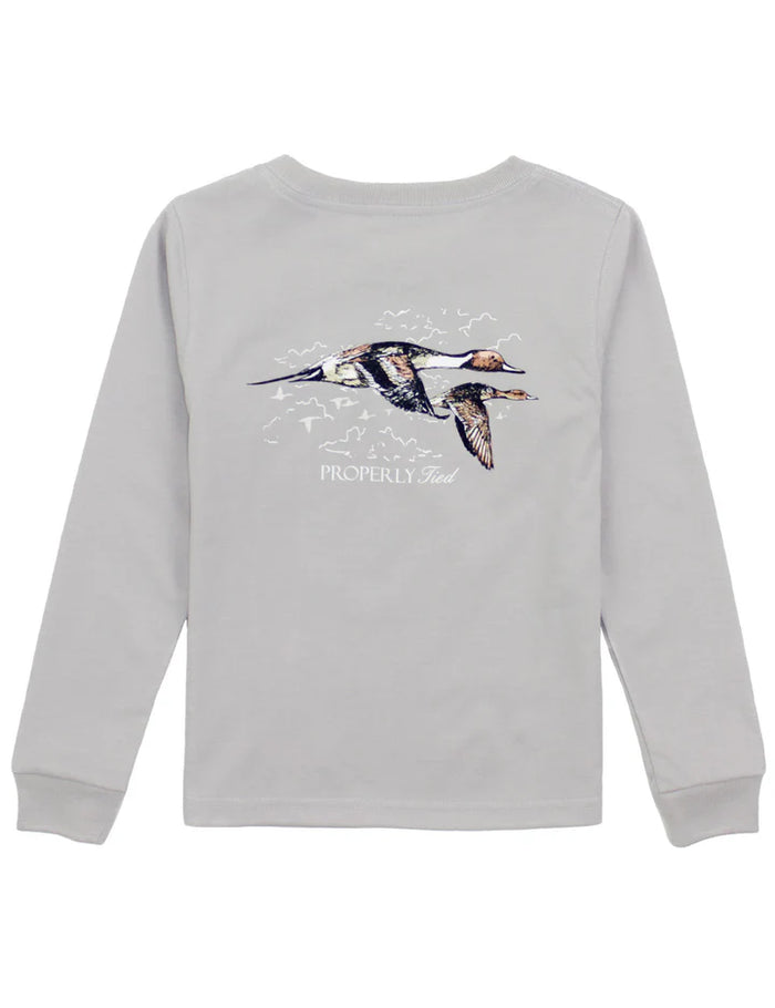 Properly Tied Boys Pintails LS Ice Grey