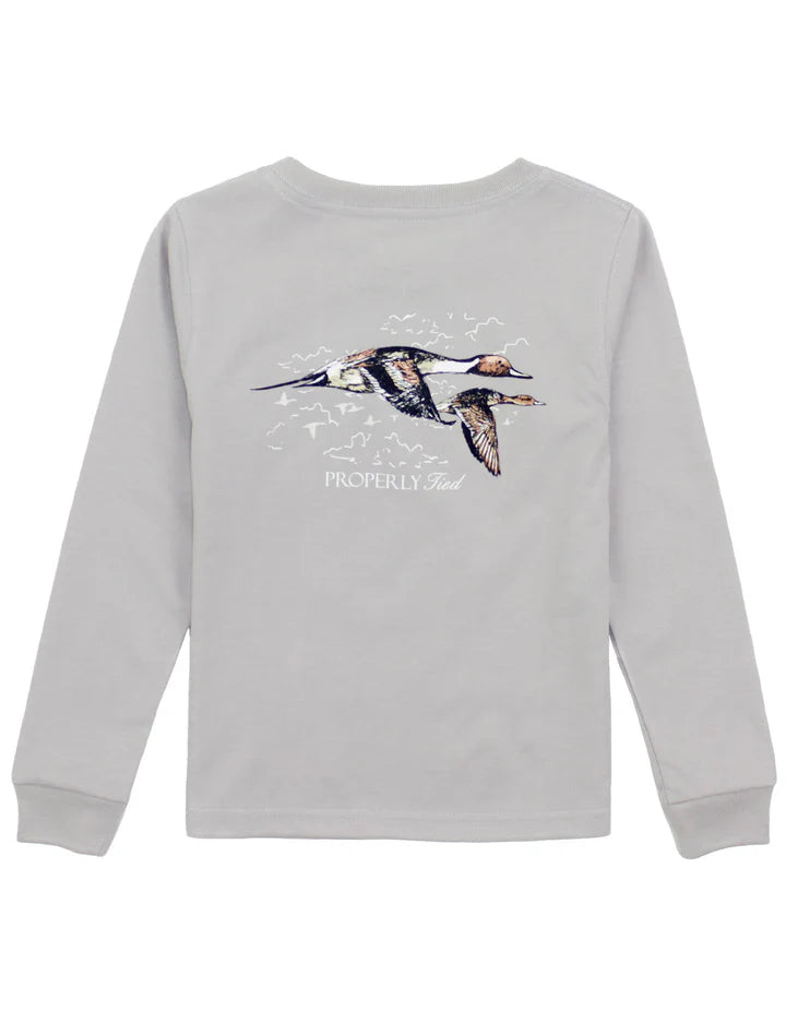 Properly Tied Boys Pintails LS Ice Grey