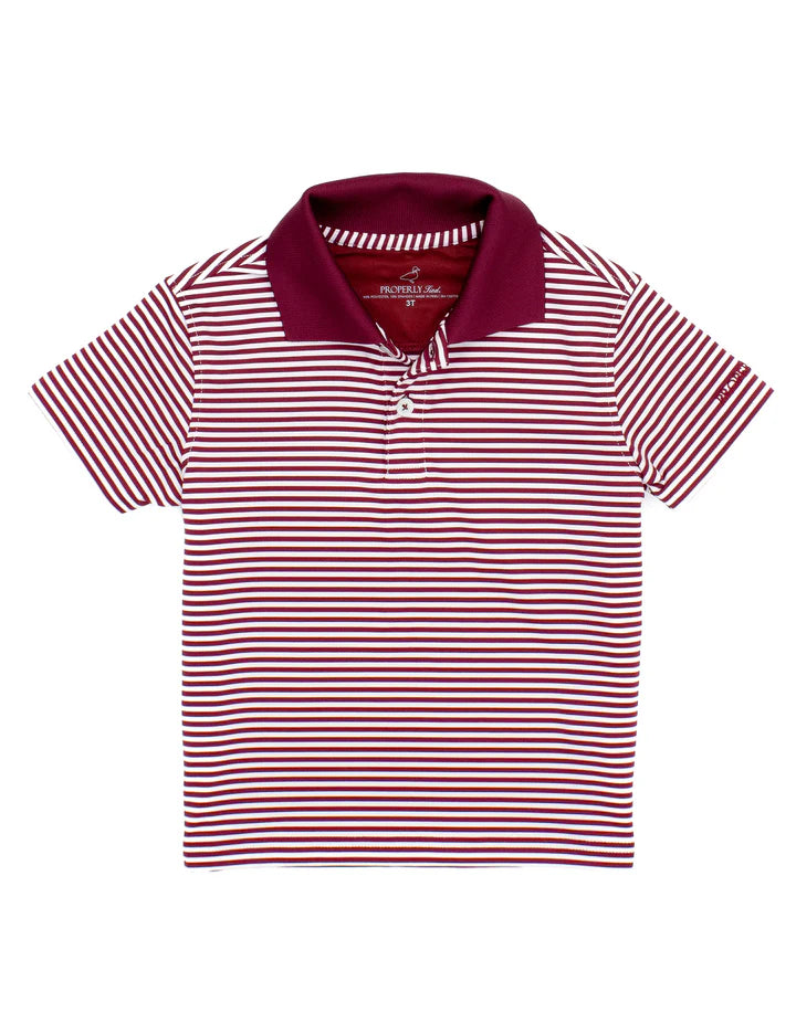 Properly Tied Boys Dallas Polo Maroon