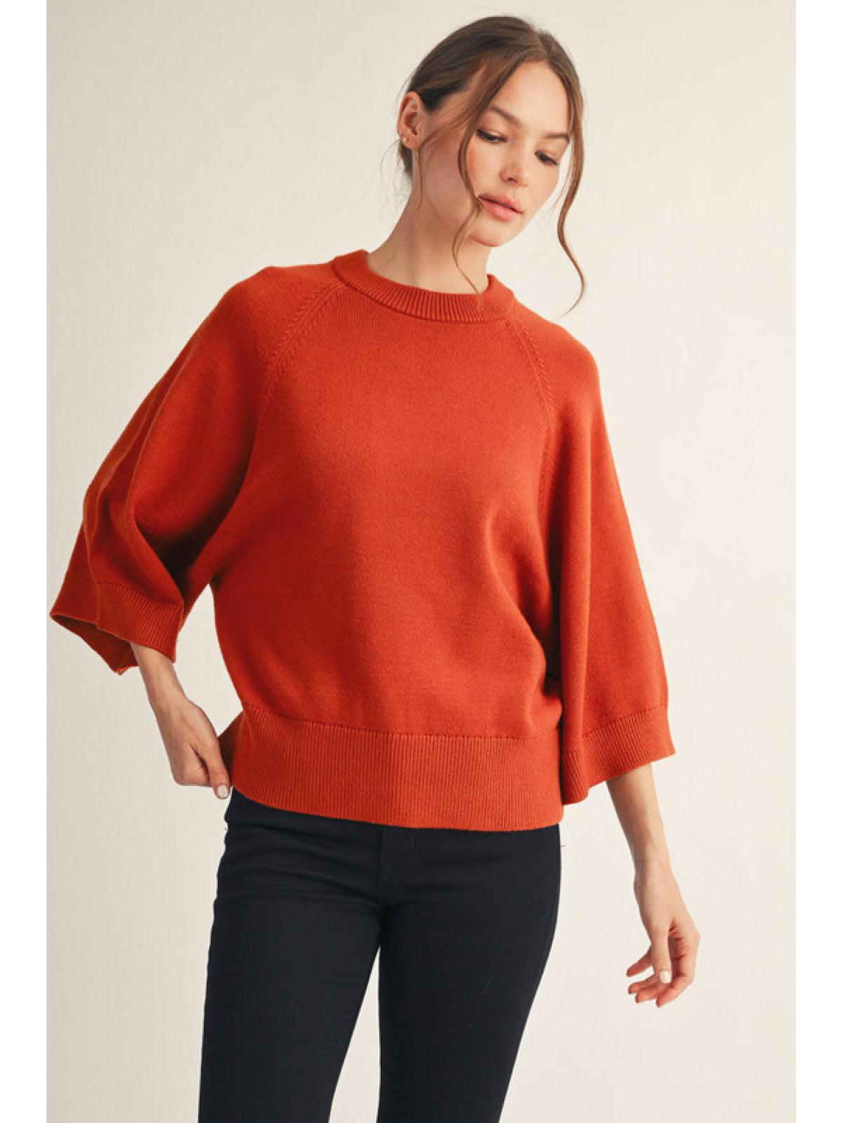 Drop Shoulder Soft Comfy Sweater Top