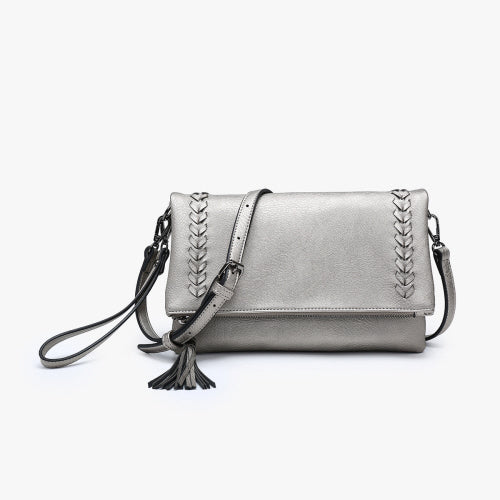 Isadora Dist. Whipstitch Crossbody w/ Tassel Zip