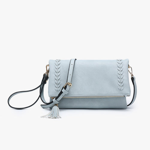 Isadora Dist. Whipstitch Crossbody w/ Tassel Zip