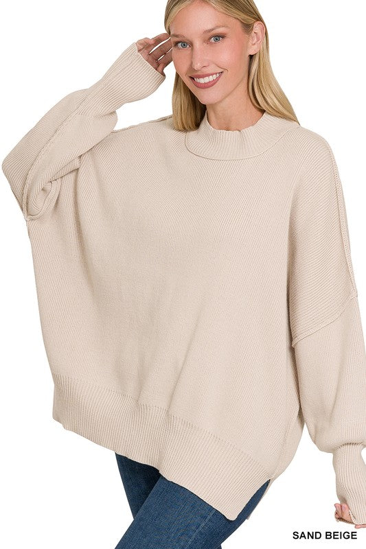 SIDE SLIT OVERSIZED SWEATER