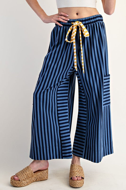 Striped Side Pocket Pants