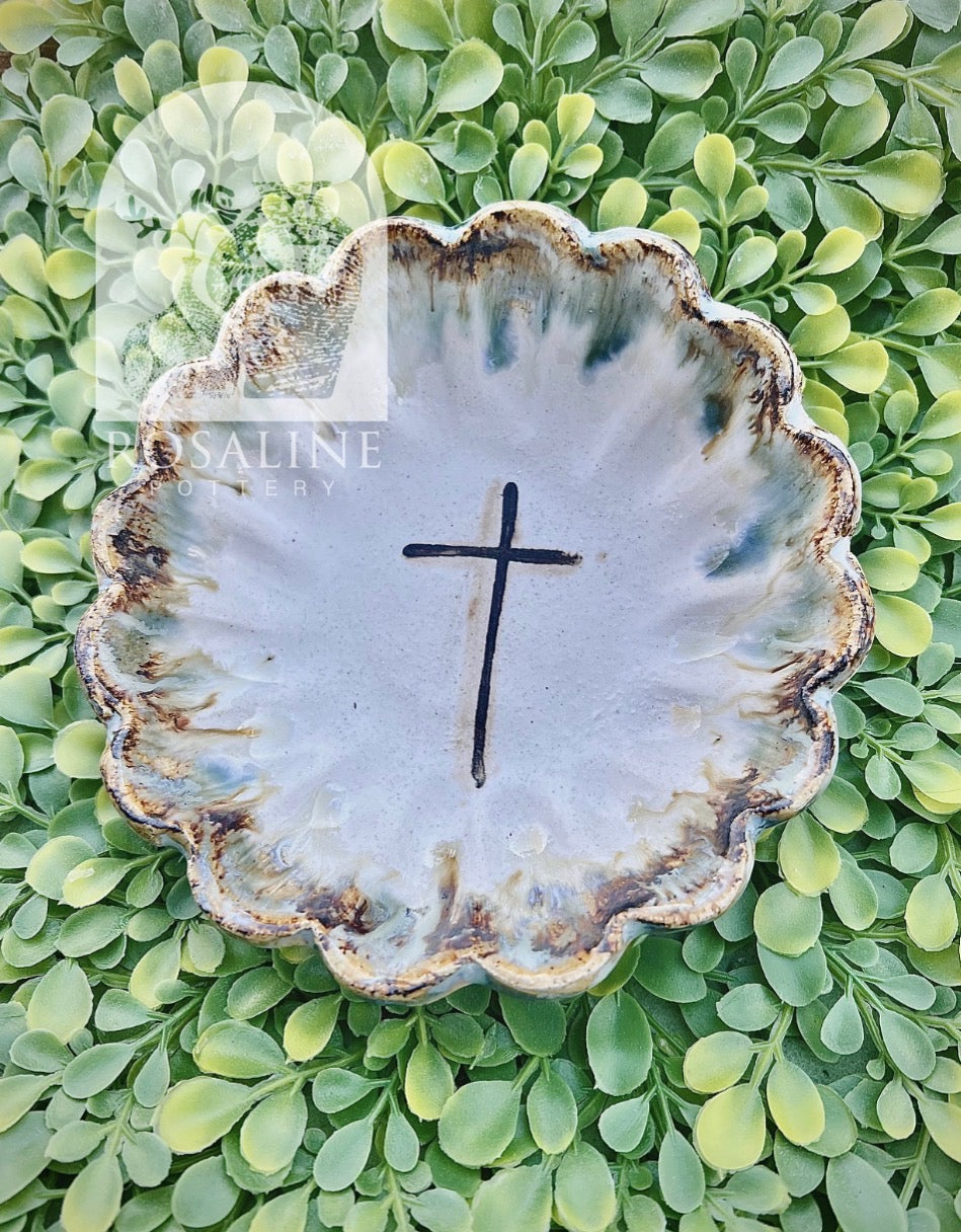 Rosaline Pottery Pleated Cross