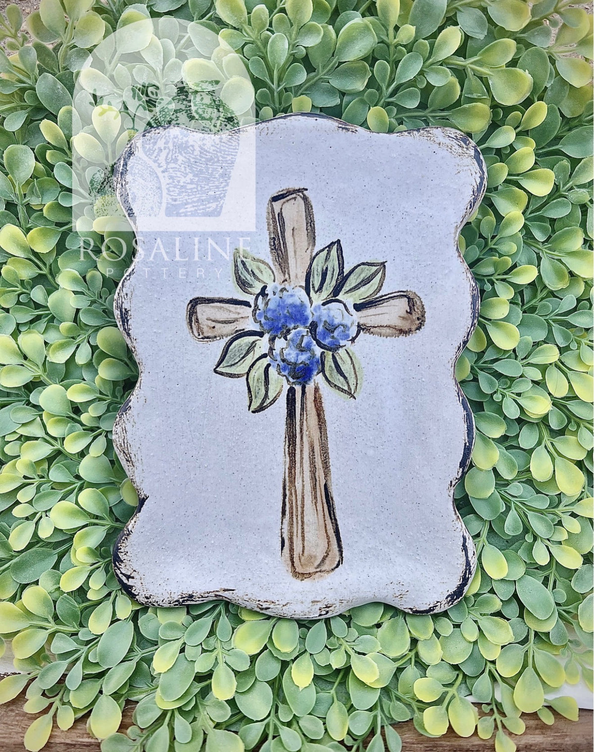 Rosaline Pottery Hydrangea Cross