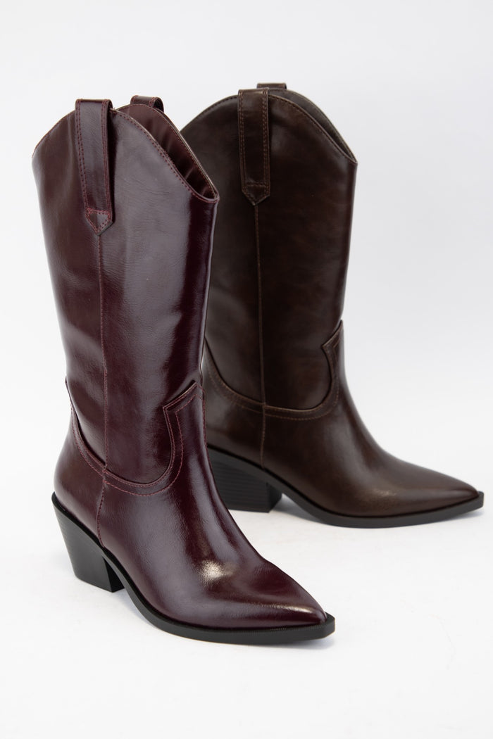 Soda Keyman Sleek Modern Mid-calf Western Boots