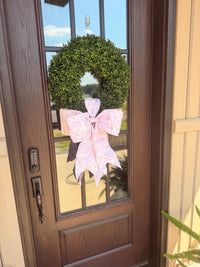 4"x 56" taffeta acanthus scroll chinoiserie SASH, light pink & white