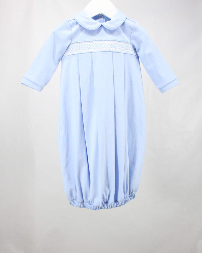 Baby Blessings Geometric Levi Gown Blue