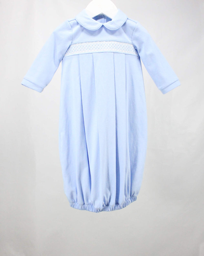 Baby Blessings Geometric Levi Gown Blue