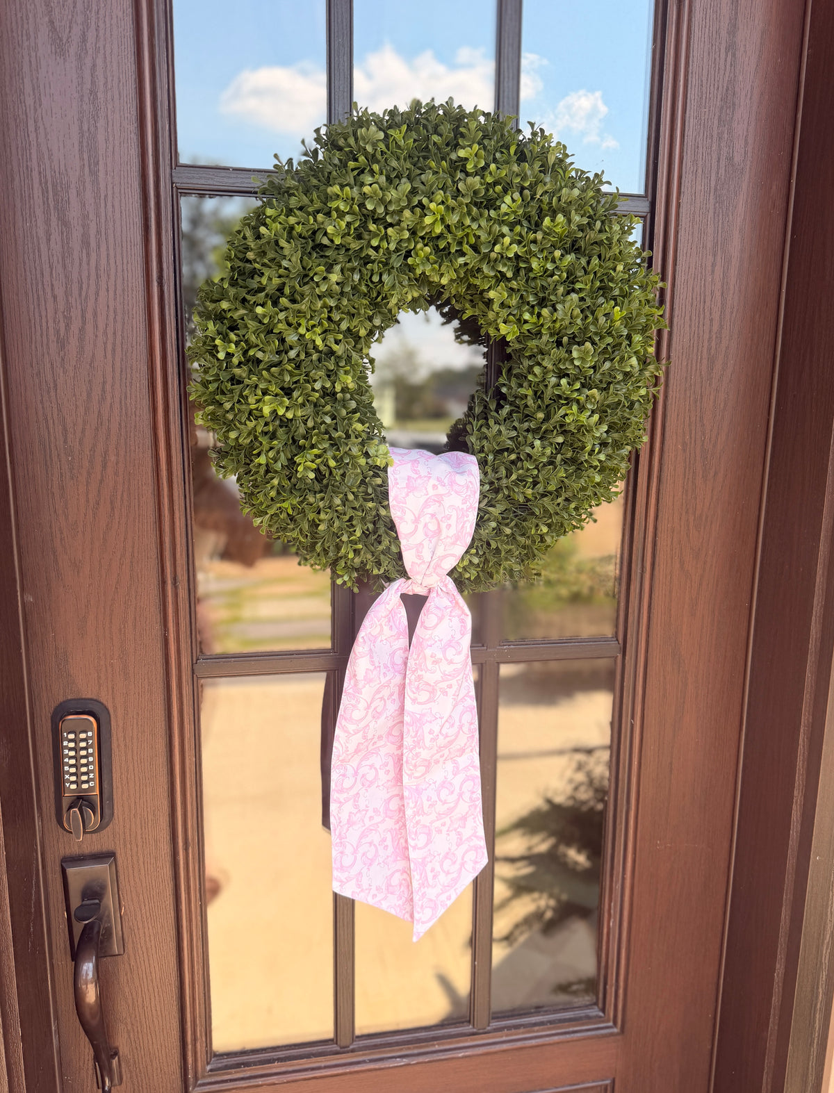 4"x 56" taffeta acanthus scroll chinoiserie SASH, light pink & white