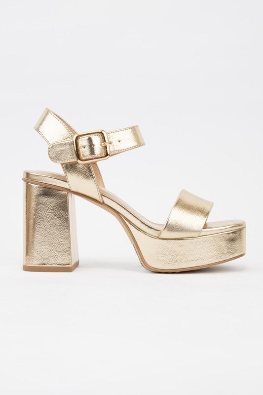 Soda Macey Platform Heels With Buckled Ankle Strap