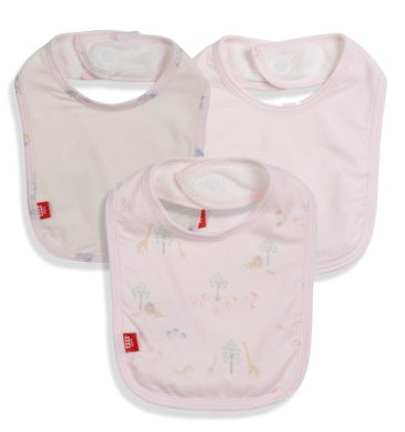 Magnetic Me Pink Serene Safari Infant Bib 3 Pack