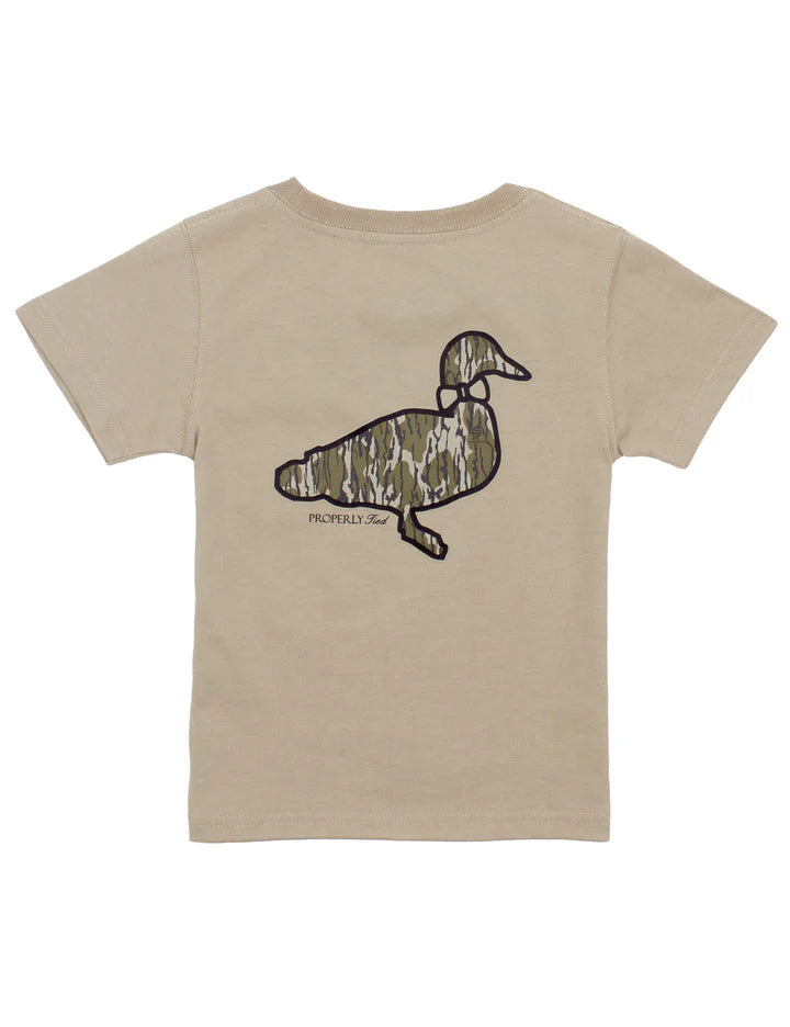 Properly Tied  Boys Mossy Oak Logo SS Sand