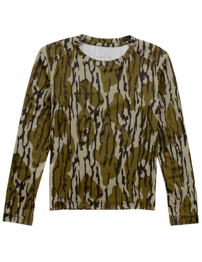 Properly Tied Boys Ravine Tee LS Mossy Oak Original Bottomland