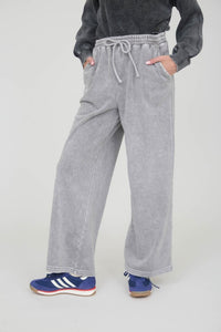 Washed Wide Leg Drawstring Lounge Pants
