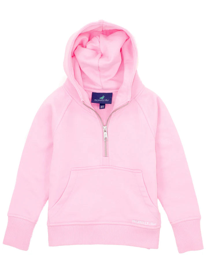 Properly Tied Girls Apres Ski Crop Hoodie Bubblegum