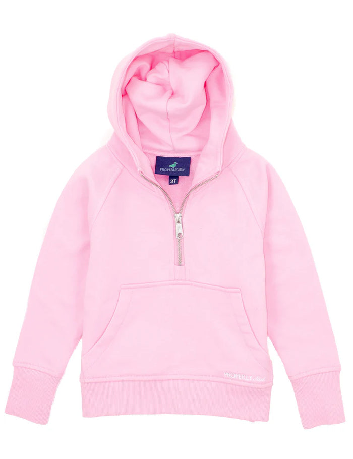 Properly Tied Girls Apres Ski Crop Hoodie Bubblegum