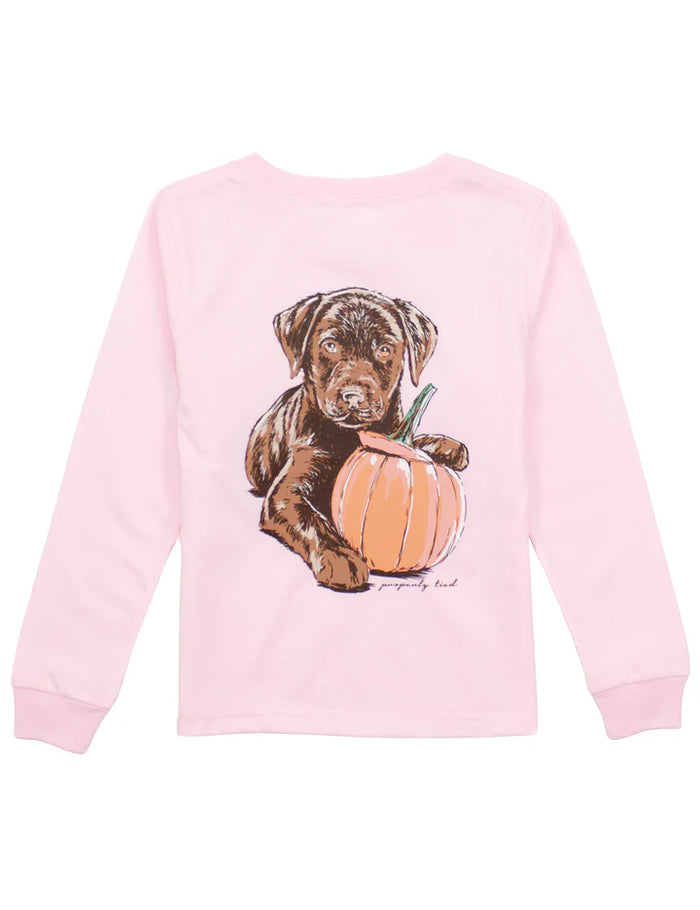 Properly Tied Girls Pumpkin Pup LS Rose