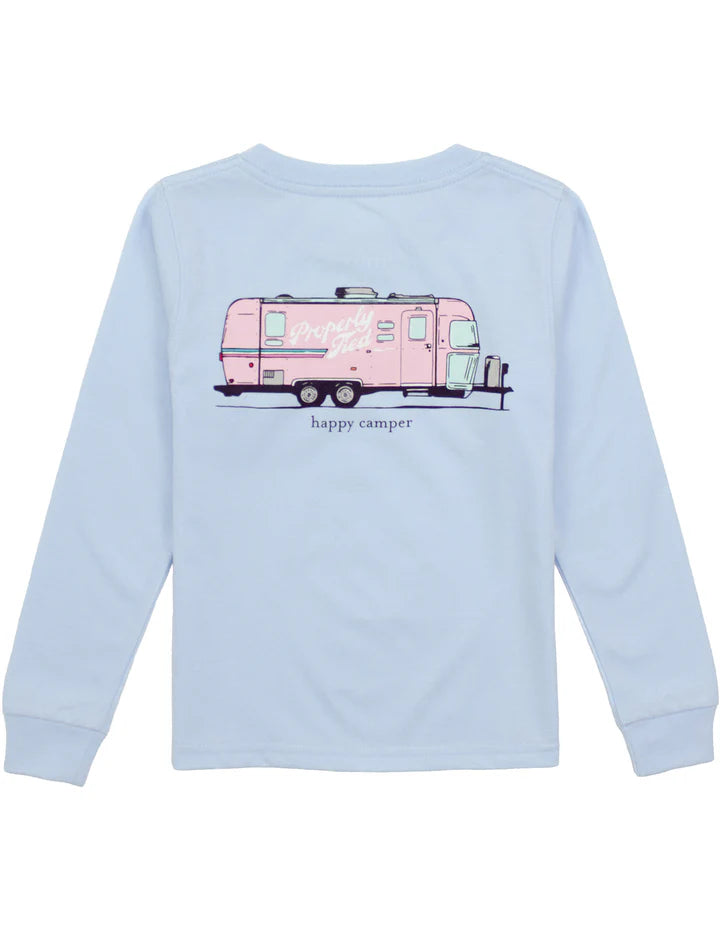 Properly Tied Girls Happy Camper LS Periwinkle