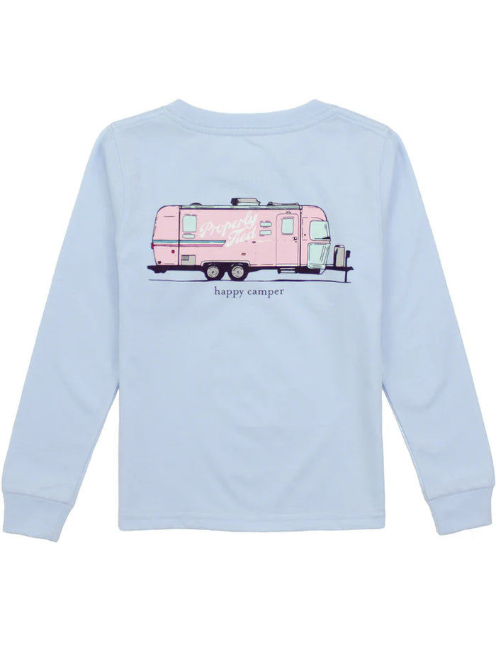 Properly Tied Girls Happy Camper LS Periwinkle