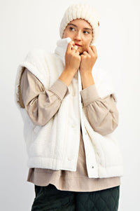 Oversized Micro Sherpa Vest