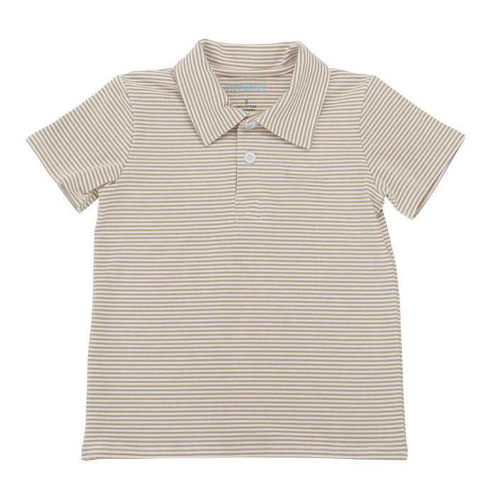 Itsy Bitsy Tan Stripe Polo