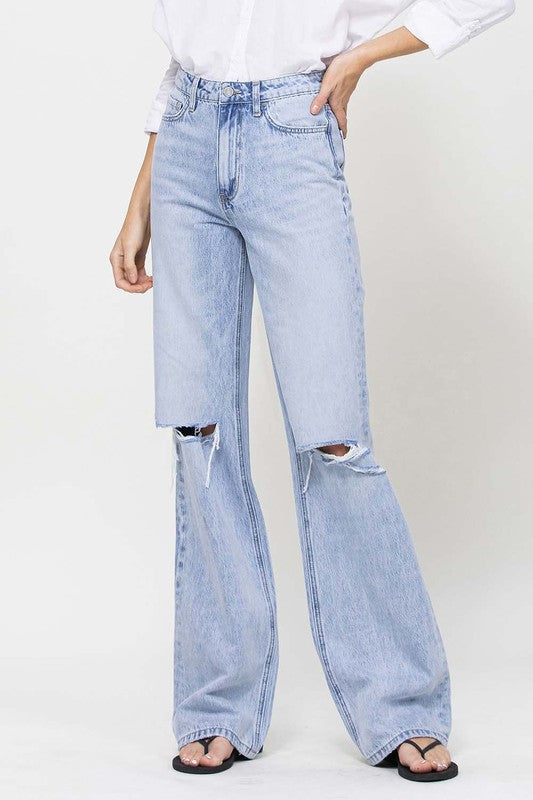 VERVET 90'S VINTAGE SUPER HIGH RISE FLARE JEANS