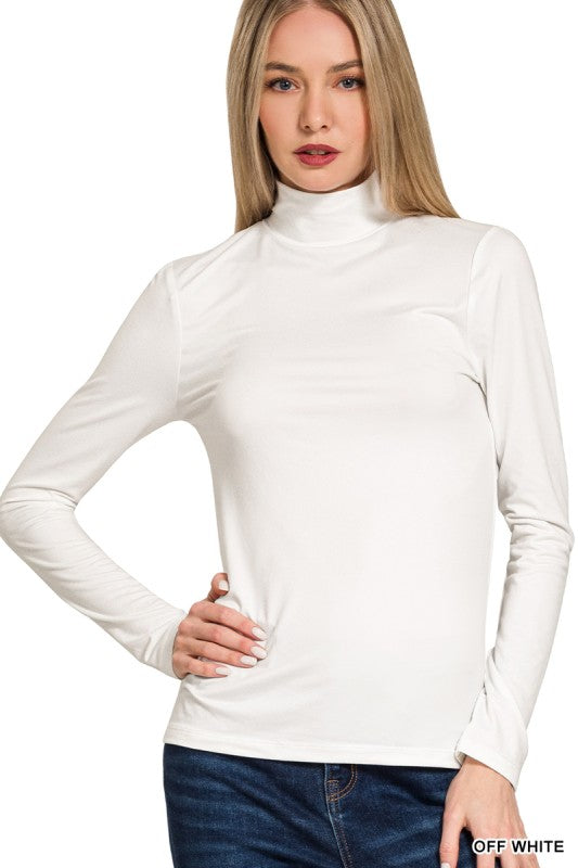 Premium Microfiber Mock Neck Top