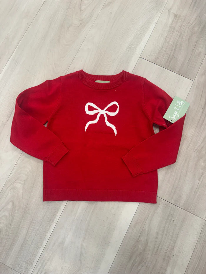 Sage & Lilly - Red Bow  Sweater