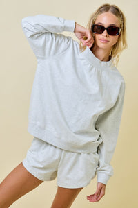 Mock Neck Terry Sweatshirt w/ Shorts