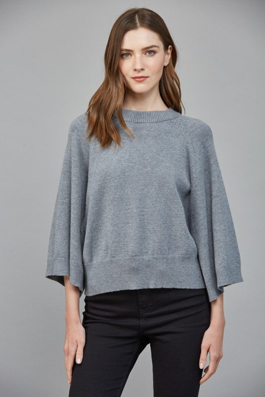 Reglan Slv Short Wide Slv Crew Neck Sweater