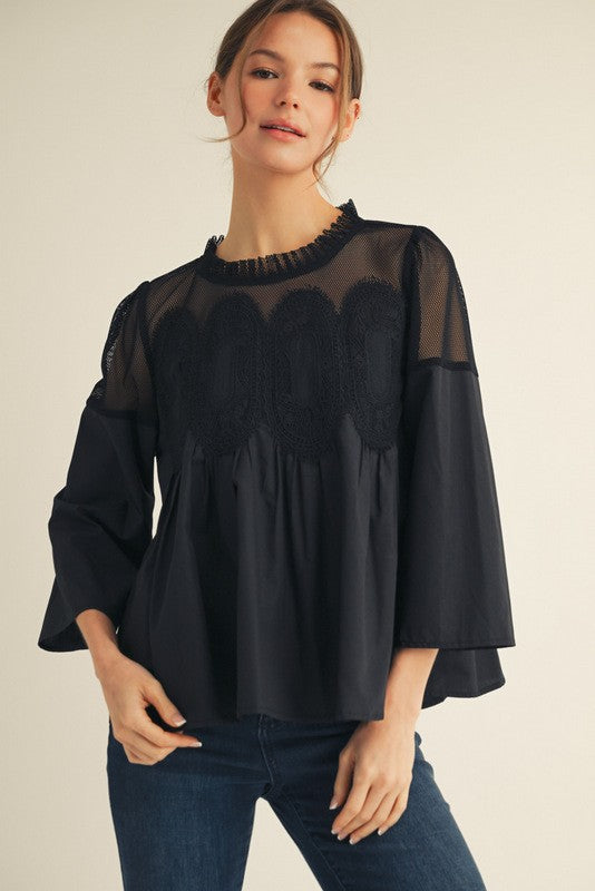 Crochet Accent Elegance Blouse