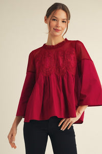 Crochet Accent Elegance Blouse