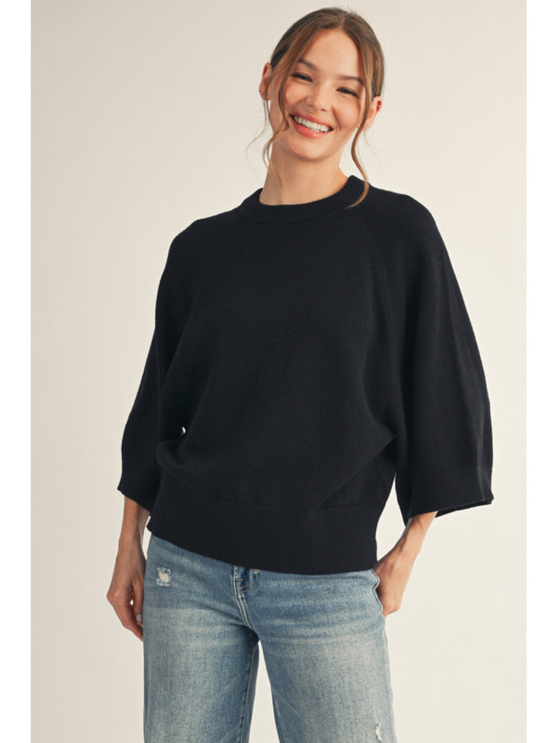 Drop Shoulder Soft Comfy Sweater Top