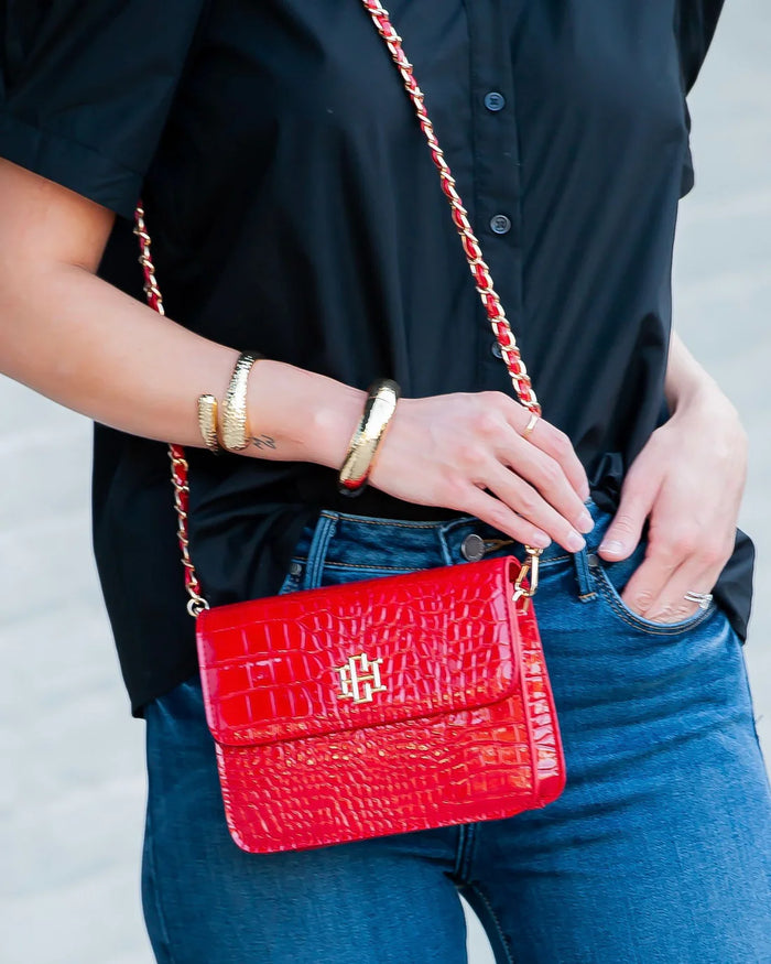 Caroline Hill Evelyn Crossbody Red Patent EC
