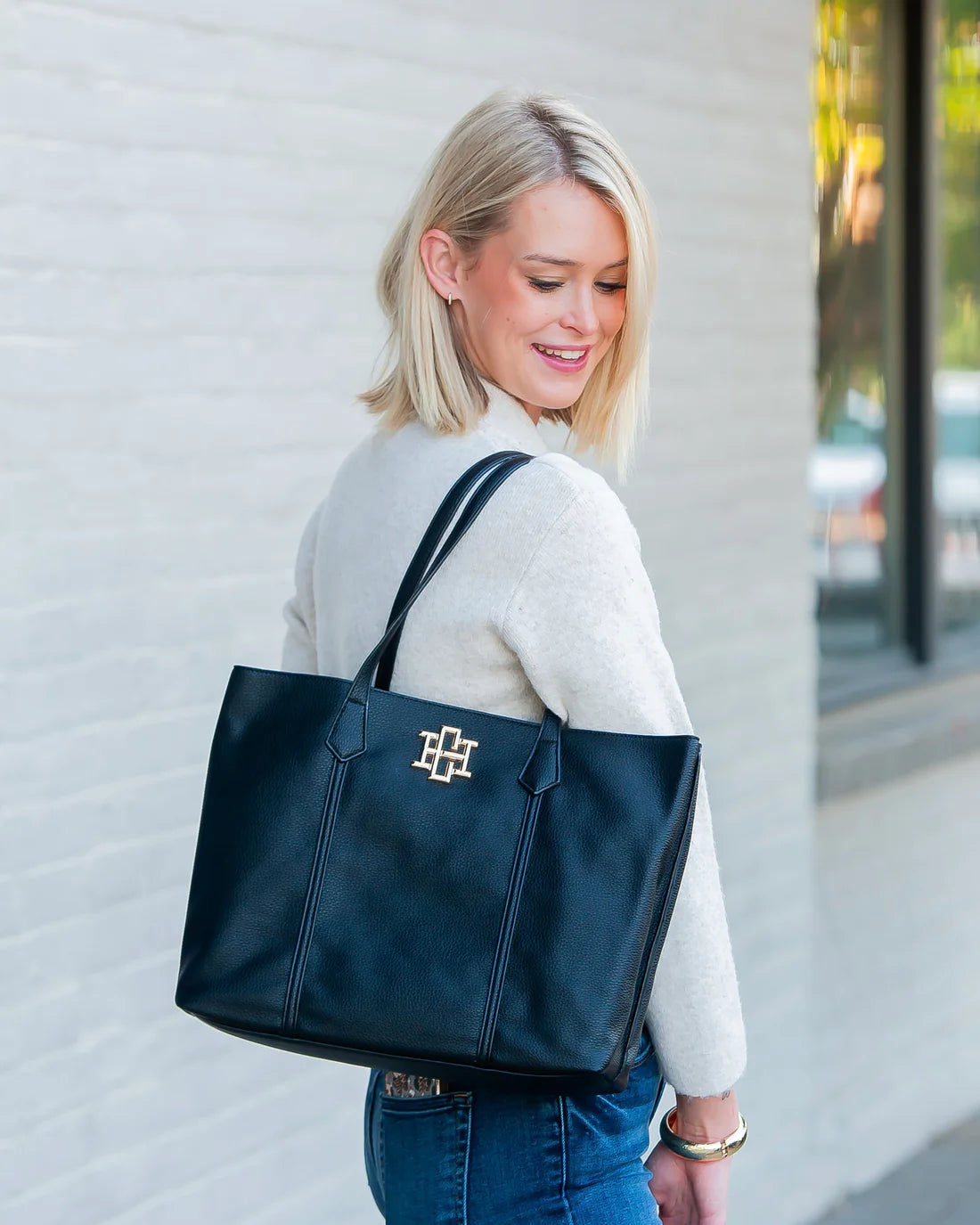 Caroline Hill Heath Tote Bag Black