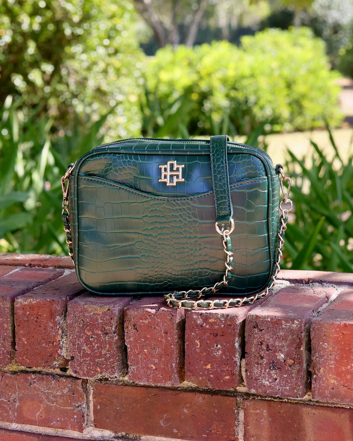 Caroline Hill Fiona Crossbody Hunter Green EC