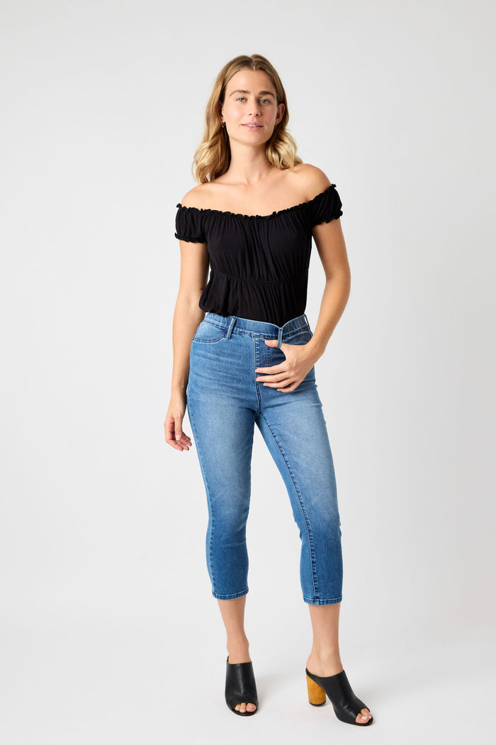 Judy Blue High Waist Cool Denim Pull On Capri