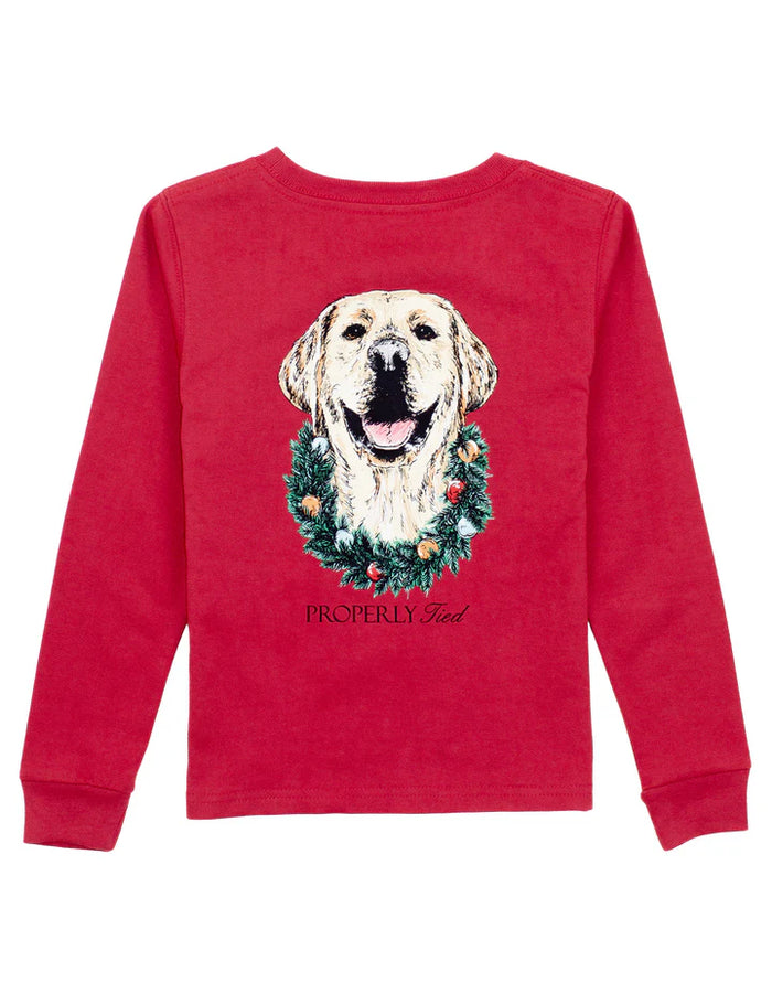 Properly Tied Boys Deck The Paws LS Cabernet