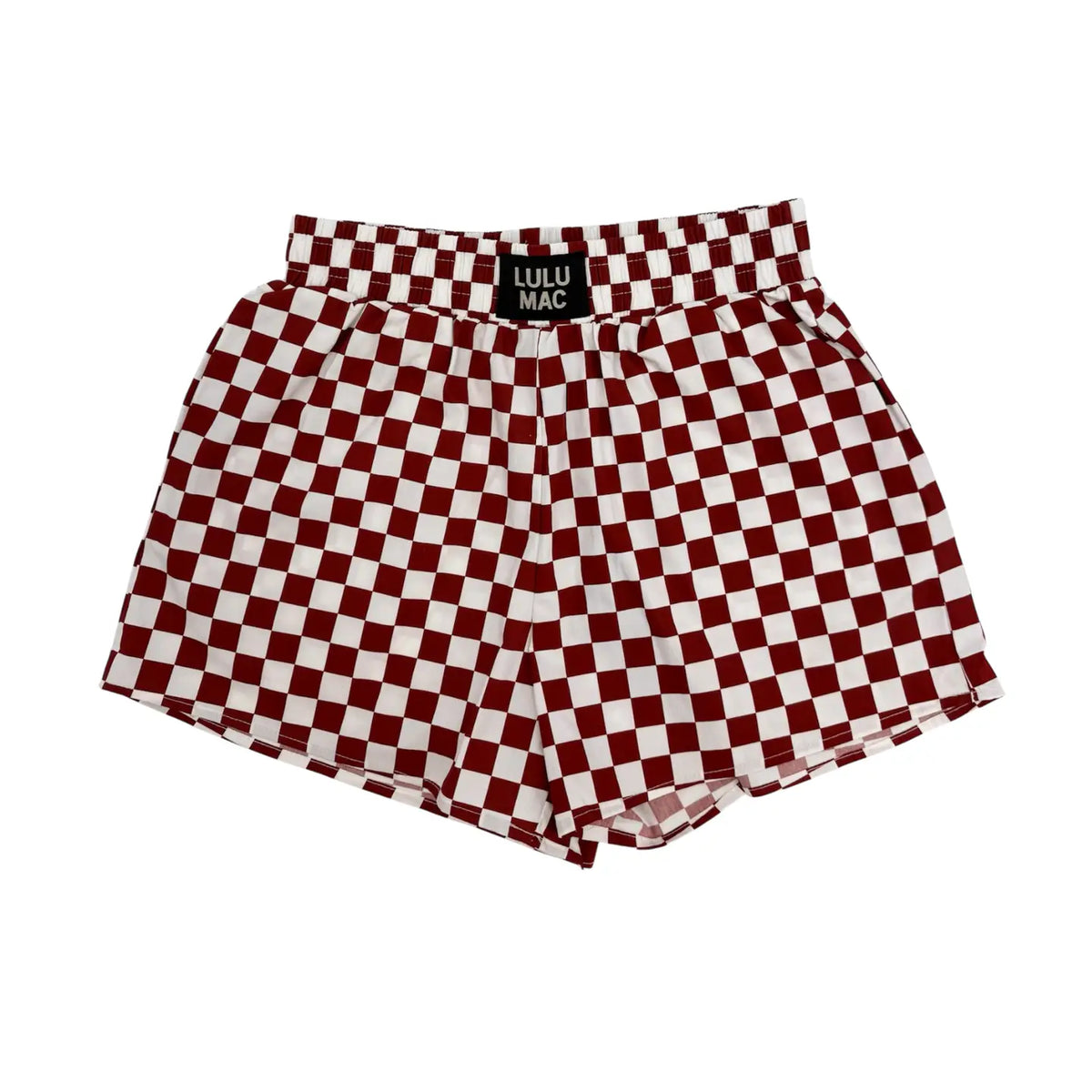 LULU MAC MAROON/WHITE BOXER SHORT WHITE