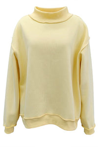 Solid reversible mock neck sweatshirt top