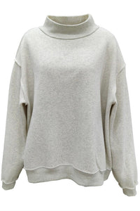 Solid reversible mock neck sweatshirt top