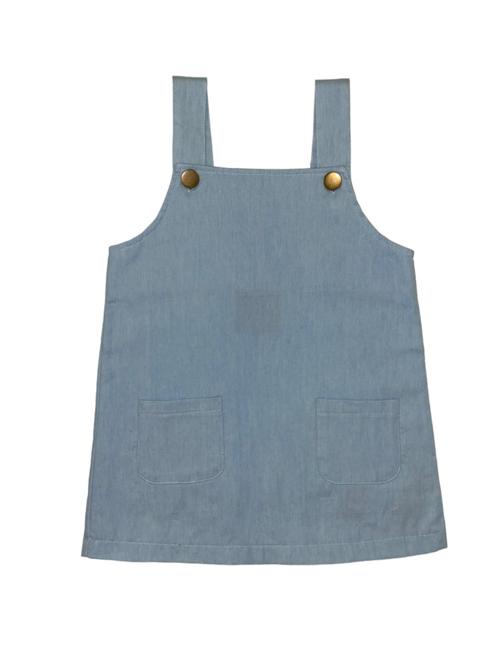 Emma Jean Chambray Jumper Dress w/ Pockets