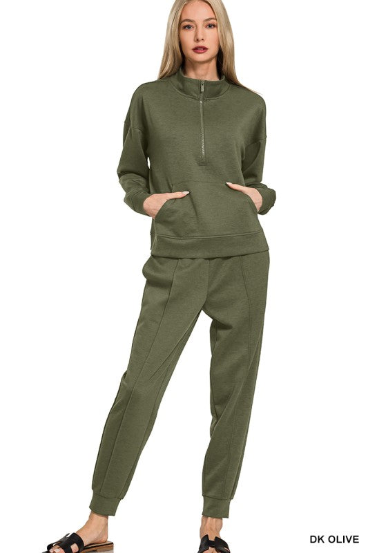 Scuba Half Zip Sweatshirts & Joggers Set