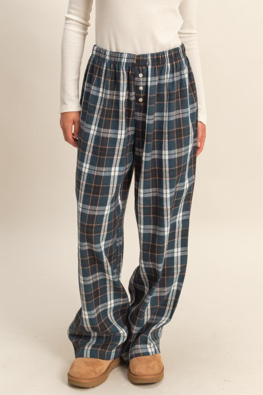 Plaid Wide Leg Lounge Pants